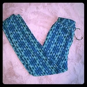 Size small  blue and green polyester pants